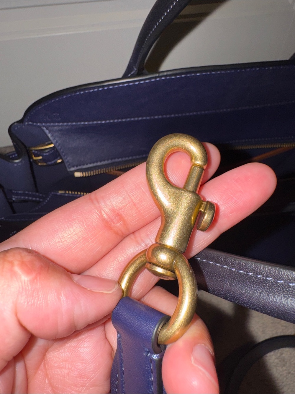 Coach Navy Leather Satchel - Picture 13 of 15